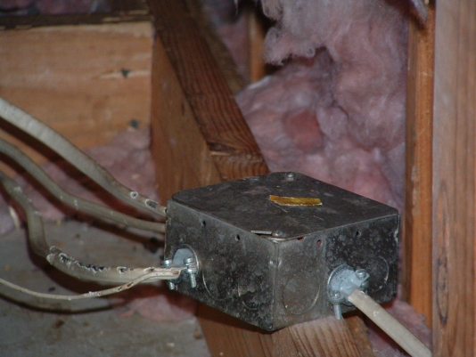 Wiring damage in attic